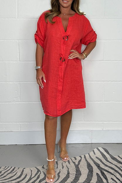 💃2024 New Plus Size Button-up Tunic Dress