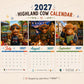 🎁Last Day Promotion 49% OFF🔥2027 Funny Highland Cow Wall Calendar | A4 Hanging Calendar | Designed by Isabel Kline