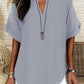 🔥Last Day-60% OFF❤️Women's Plain Short Sleeve Blouse, Casual Solid Color Top for Daily Wear