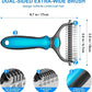 ⏰LAST DAY SALE: Only £3.99🔥🐾Double-Sided Pet Grooming Brush – Hurtless Shedding & Dematting Undercoat Rake for Dogs and Cats