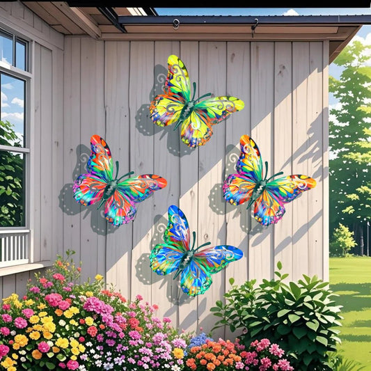 🦋Vibrant Metal Butterfly Wall Art – Transform Your Garden & Home! ✨Weatherproof & Fade-Resistant, Perfect for Gardens