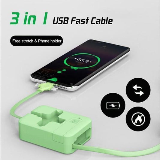 ⚡⚡3 in 1 Data Line Fast Charging Line Storage Box