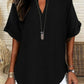 🔥Last Day-60% OFF❤️Women's Plain Short Sleeve Blouse, Casual Solid Color Top for Daily Wear