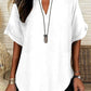 🔥Last Day-60% OFF❤️Women's Plain Short Sleeve Blouse, Casual Solid Color Top for Daily Wear