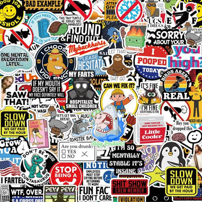 🤩150 funny stickers for adults，Suitable for bumpers, safety helmets, water bottles, colleagues, computers