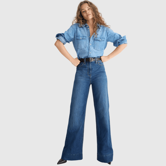 💥Hot Promotion 49% OFF💥Tummy Control Tall Wide Leg Denim Trouser