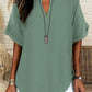 🔥Last Day-60% OFF❤️Women's Plain Short Sleeve Blouse, Casual Solid Color Top for Daily Wear