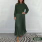 🍂Autumn Promotion 49% OFF🔥Women's solid color Long Sleeve Jumper & Pleated Bottom Dress
