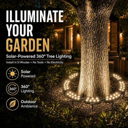 🥳2026 HOT SALE💞UP TO 50% OFF!! 🌳💡Ring-Shaped Solar Tree Lights – Weatherproof Outdoor Spotlights Ideal for Trees, Pillars, and Gardens