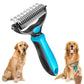 ⏰LAST DAY SALE: Only £3.99🔥🐾Double-Sided Pet Grooming Brush – Hurtless Shedding & Dematting Undercoat Rake for Dogs and Cats