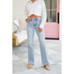 🏆️Last Day 49% OFF - High Rise Vintage Wash Tummy Control Top Straight Leg Jeans👖