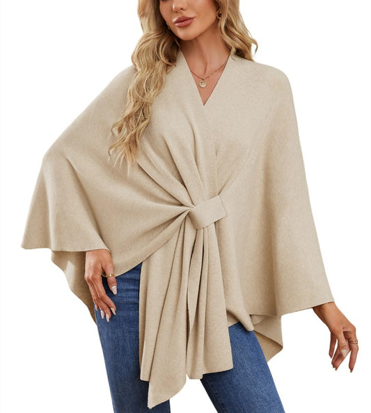 🥰Women's Elegant Shawl Wraps Soft Open Front Poncho Sweater