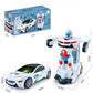 Electric Universal Deformation Police Toy Car