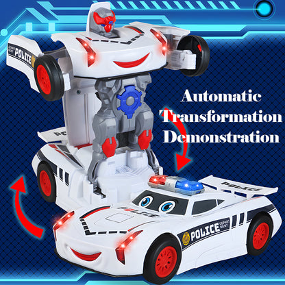 Electric Universal Deformation Police Toy Car