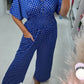 ✨Last Day Promotion-50% Off💖Polka Dot Printed Elastic Waist Jumpsuit
