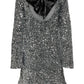 🖤Black Friday Sale:49% OFF🎀Long Sleeve Loose Sequined Tie-back Dress