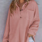 New Women's Waffle Knit Long Sleeve Sweatshirt (Buy 2 Free Shipping)