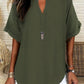 🔥Last Day-60% OFF❤️Women's Plain Short Sleeve Blouse, Casual Solid Color Top for Daily Wear