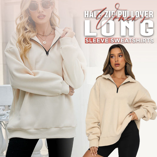 🔥Last Day Promotion 50% OFF🏆Womens Zip-Up Dropped Shoulder Sweatshirt