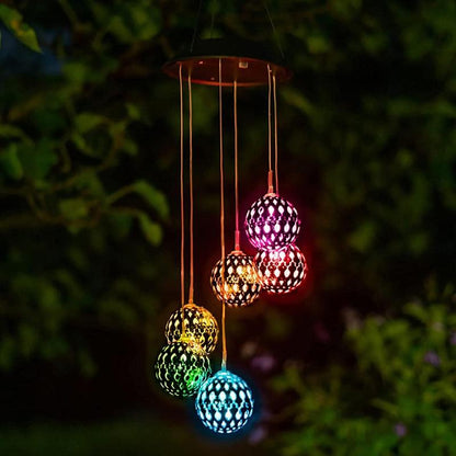 Color-Changing Solar LED Wind Chime for Outdoor Ambiance