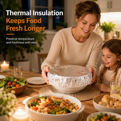 💝LAST DAY SALE 50% OFF!!💞50K+ SOLD!✨🍽️Reusable Aluminum Foil Thermal Food Cover — Heat-Retaining, Washable & Freshness-Preserving Kitchen Essential