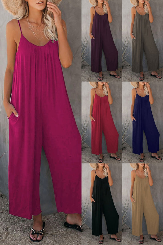 ⏰Clearance Sale🌹Loose Sleeveless Strap Stretchy Jumpsuit