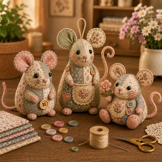 🎁Hot sale 🔥Buy 2 Get 10% Off -🐭🧵 Handcrafted Vintage Mouse Plush Sewing Kit