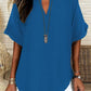 🔥Last Day-60% OFF❤️Women's Plain Short Sleeve Blouse, Casual Solid Color Top for Daily Wear