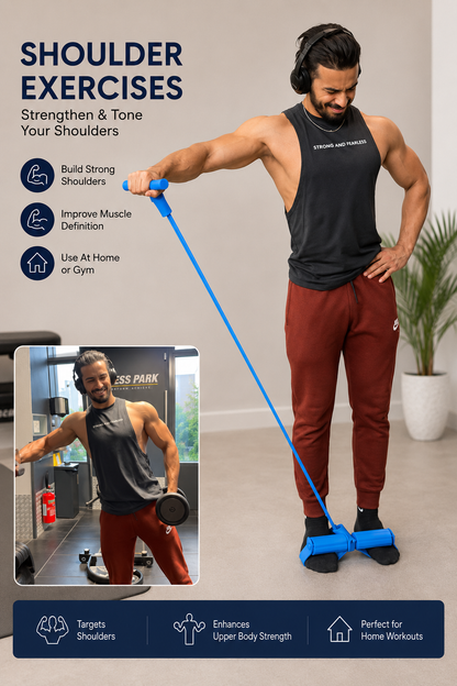 🏆Last Day Special Price £6.99!!⚡8-Tube Pedal Resistance Device 💪 Portable Home Workout Fitness Equipment