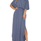 ⏰2026 Summer Hot Sale 50% OFF💃Women's Off The Shoulder Dress Wedding Guest Dress Summer Casual Long Ruffle Party Side Split Beach Maxi Dresses with Pockets