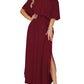 ⏰2026 Summer Hot Sale 50% OFF💃Women's Off The Shoulder Dress Wedding Guest Dress Summer Casual Long Ruffle Party Side Split Beach Maxi Dresses with Pockets