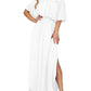 ⏰2026 Summer Hot Sale 50% OFF💃Women's Off The Shoulder Dress Wedding Guest Dress Summer Casual Long Ruffle Party Side Split Beach Maxi Dresses with Pockets