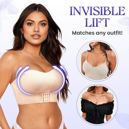🏆Breathable Non-Slip Strapless Front Buckle Push-Up Bra
