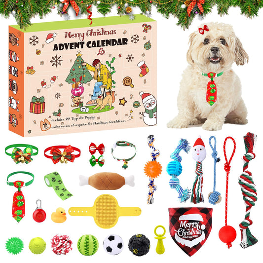 🐶2024 Christmas Countdown Dog Toys Advent Calendar