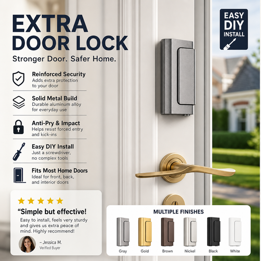 🚪 Last Day Special Price £12.99 !!!🔒Home Security Door Reinforcement Lock – Extra Protection, No-Drill Installation & Adjustable 🏠