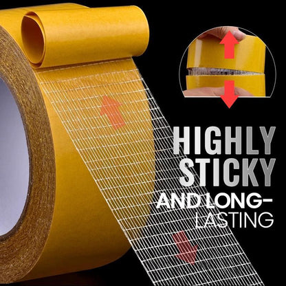 📢📢BUY 2 GET 1 FREE !! ⏰Heavy-Duty Double Sided Mesh Tape, Strong Adhesive, Waterproof & Removable