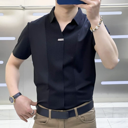 🔥Men's Summer Business Casual Patchwork Shirt