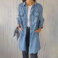 🩵Women’s Faux Denim Comfortable Lapel Coat Shirt