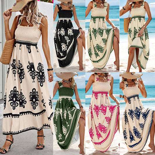 🔥🔥LAST DAY SALE 49% OFF🏖️Women’s Summer Print Sleeveless Flowy Long Dress