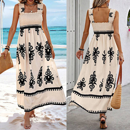 🔥🔥LAST DAY SALE 49% OFF🏖️Women’s Summer Print Sleeveless Flowy Long Dress