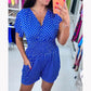 🏆Polka Dot V-Neck One-piece Shorts Jumpsuit