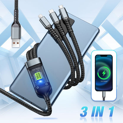 ⚡Transparent Luminous 3-in-1 Super Fast Charging Cable