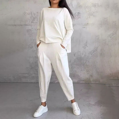 🔥Sale 49% OFF💟Round-Neck Long-Sleeved Top ＆ Pants 2-Piece Set