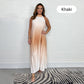 🔥Last Day Special Offer💃Gradient Pleated Halter Neck Dress