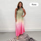 🔥Last Day Special Offer💃Gradient Pleated Halter Neck Dress
