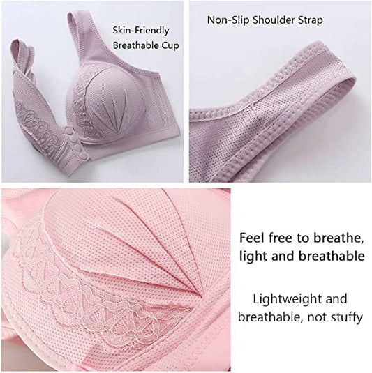 Front Button Breathable Skin-Friendly Cotton Bra - 🎁BUY 3 GET 1 FREE🔥