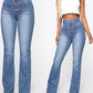 🔥Hot Sale🔥Button Fly Booty Shaping High Waist Flare Jeans