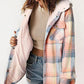 🔥50% OFF🔥Women's Fall Thickened Flannel Long Sleeve Plaid Jacket Coat With Hood