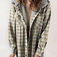 🔥50% OFF🔥Women's Fall Thickened Flannel Long Sleeve Plaid Jacket Coat With Hood
