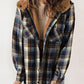 🔥50% OFF🔥Women's Fall Thickened Flannel Long Sleeve Plaid Jacket Coat With Hood